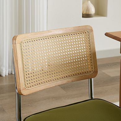 KWPZQEB Breuer Designed Natural Cane Back Dining Chairs Set of 2