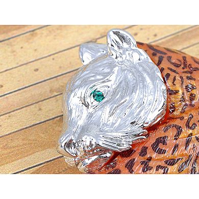 Crystal Elements Orange Wild Bobcat School Mascot Fashion Pin Brooch