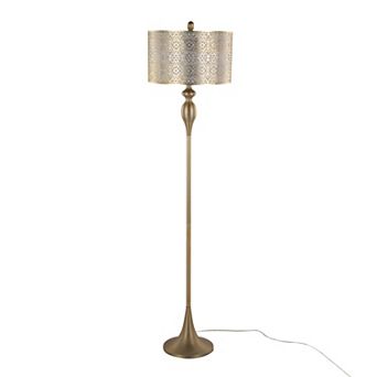 Loheer Contemporary Metal Floor Lamp with Laser Cut Shade