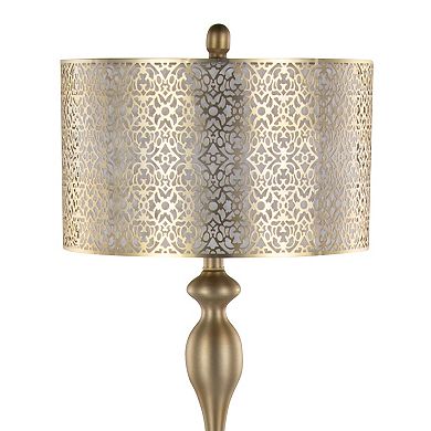 Loheer Contemporary Metal Floor Lamp with Laser Cut Shade