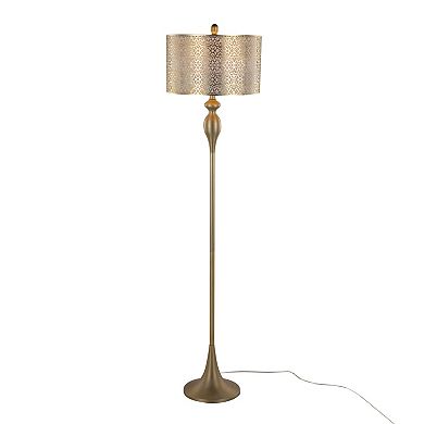 Loheer Contemporary Metal Floor Lamp with Laser Cut Shade