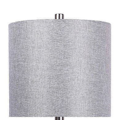 Loheer Contemporary Metal Table Lamp Set of 2 with Fabric Drum Shade