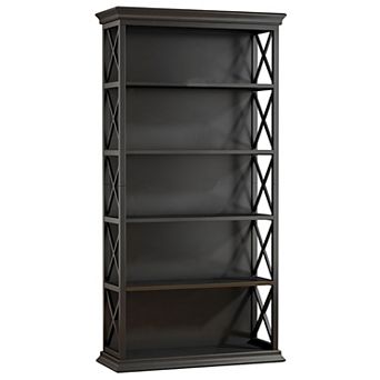 Industrial X-Pattern Bookcase with 5 Shelves for Books, Decor, and Plants