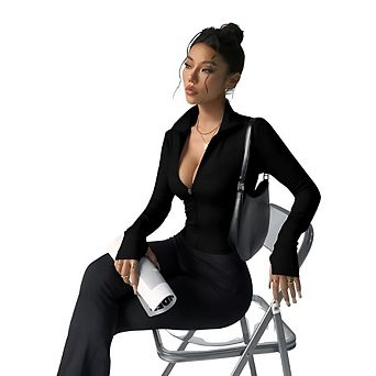 Long Sleeve Zipper Sports Jacket Top Breathable Tight-Fit Yoga