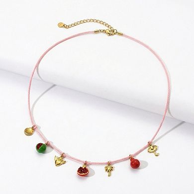 Women's Charm Pendant Waist Chain Belt with Cord Design Adjustable Link Body Jewelry Accessory