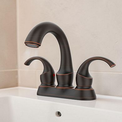 Centerset Bathroom Sink Faucet 2 Handle with Pop-Up Drain Hoses