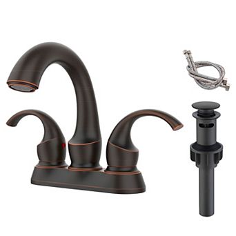 Centerset Bathroom Sink Faucet 2 Handle with Pop-Up Drain Hoses