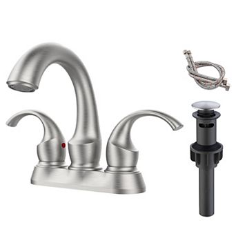 Centerset Bathroom Sink Faucet 2 Handle with Pop-Up Drain Hoses