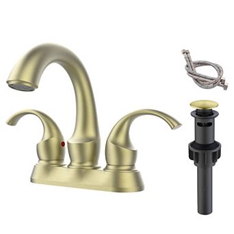 Centerset Bathroom Sink Faucet 2 Handle with Pop-Up Drain Hoses
