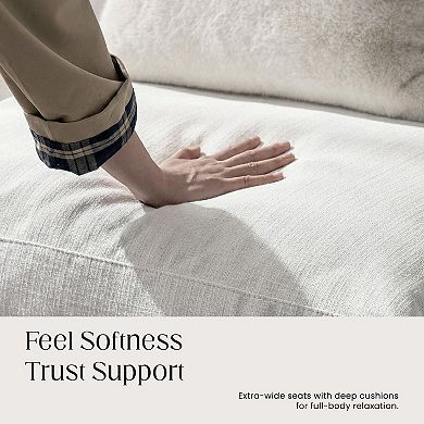 113.8" Modular Sectional Sofa, 3-Seater Comfy Cloud Couch for Living Room, Deep Seat