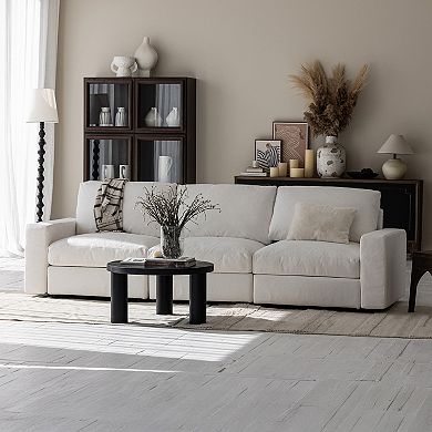 113.8" Modular Sectional Sofa, 3-Seater Comfy Cloud Couch for Living Room, Deep Seat