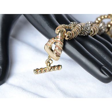 Golden Tone Infinity Loop Abstract Coiling Snake Serpent Rope Cord Chain Bangle Bracelet