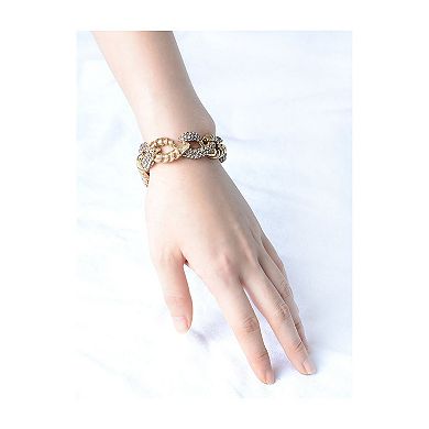 Golden Tone Infinity Loop Abstract Coiling Snake Serpent Rope Cord Chain Bangle Bracelet
