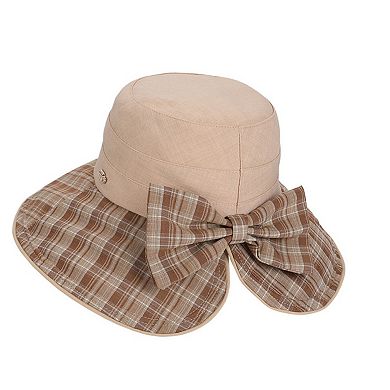 Wide Brim Sun Hat with Bow Detail Adjustable Fit Summer Bucket Hat