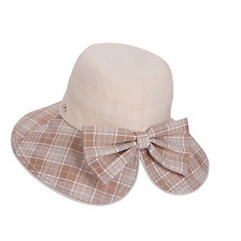 Wide Brim Sun Hat with Bow Detail Adjustable Fit Summer Bucket Hat