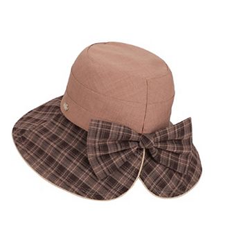 Wide Brim Sun Hat with Bow Detail Adjustable Fit Summer Bucket Hat