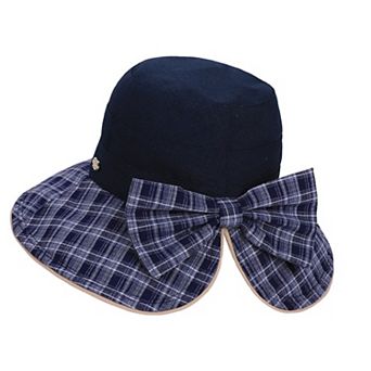 Wide Brim Sun Hat with Bow Detail Adjustable Fit Summer Bucket Hat