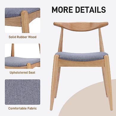 Pnronnc 5-Piece Kitchen Dining Table Set with Solid Wood Table and 4 Upholstered Chairs