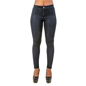 Women's Curvy Fit Blue Stretch Denim Basic High Waist Slim Jeans