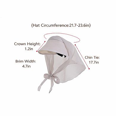 Wide Brim Sun Hat with Neck Flap Convertible Headband UV Protection Summer Hat