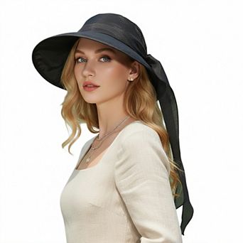Wide Brim Sun Hat with Neck Flap Convertible Headband UV Protection Summer Hat