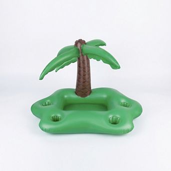 Inflatable Pool Drink Holder Floating Cooler with Cup Holders Ice Bucket Beverage Organizer for Pool