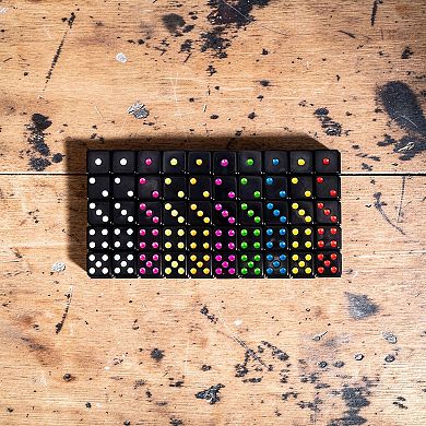 50-Pack Black Out Neon Dice Set for Tabletop and Math Games