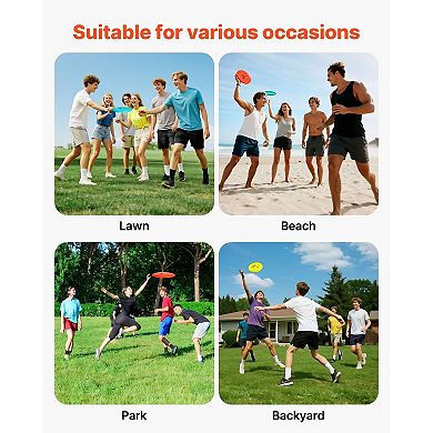 Disc Golf Set 12 Pieces TPE Discs with Carrying Backpack for Outdoor Play - Multicolor
