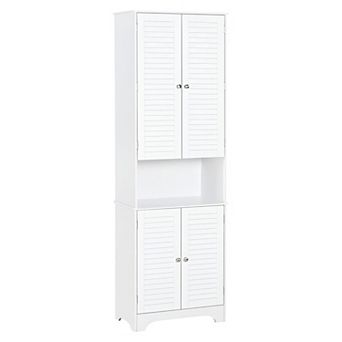Slim Bathroom Floor Cabinet for Narrow Spaces with Adjustable Shelving