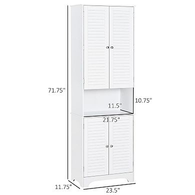 Slim Bathroom Floor Cabinet for Narrow Spaces with Adjustable Shelving