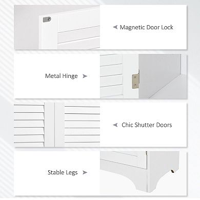 Slim Bathroom Floor Cabinet for Narrow Spaces with Adjustable Shelving
