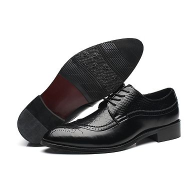 Men's Crocodile Embossed Oxfords Formal Dress Brogue Shoes