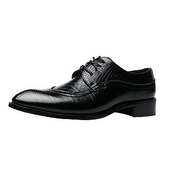 Men's Crocodile Embossed Oxfords Formal Dress Brogue Shoes