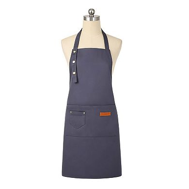 Kitchen Apron Polyester Adjustable Neck Apron with Pocket for Cooking Baking Work Use