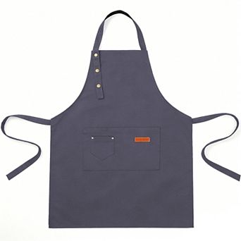 Kitchen Apron Polyester Adjustable Neck Apron with Pocket for Cooking Baking Work Use