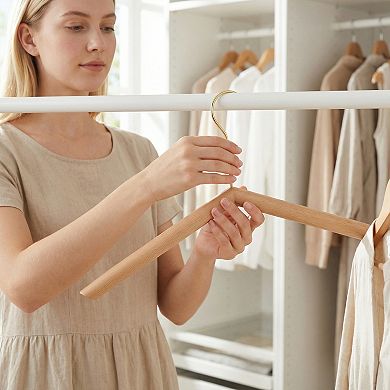 2 Pack Wood Hangers, Durable 360-degree Space Saving Clothes Hangers for Clothing Shirts