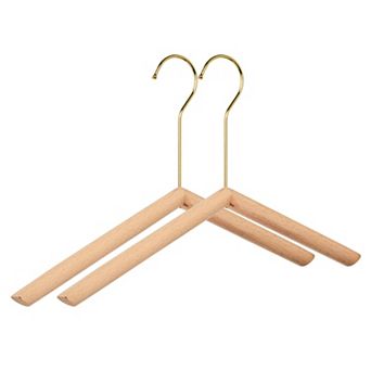 2 Pack Wood Hangers, Durable 360-degree Space Saving Clothes Hangers for Clothing Shirts