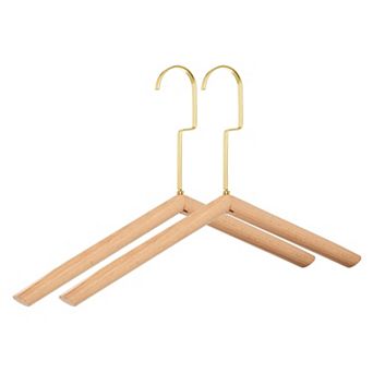 2 Pack Wood Hangers, Durable 360-degree Space Saving Clothes Hangers for Clothing Shirts