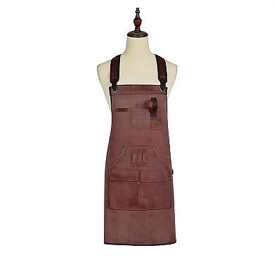 Full Coverage Work Apron with Multi Pocket Storage Canvas Utility Apron for Workshop Gardening