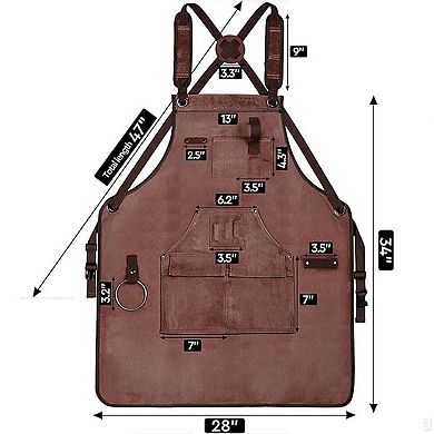 Full Coverage Work Apron with Multi Pocket Storage Canvas Utility Apron for Workshop Gardening