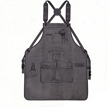 Full Coverage Work Apron with Multi Pocket Storage Canvas Utility Apron for Workshop Gardening
