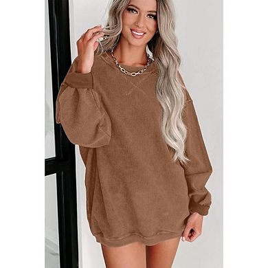 Oversized Corduroy Pullover Sweater