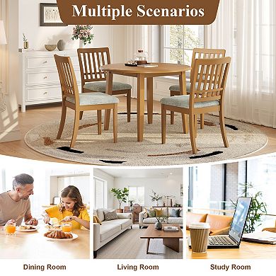 Pnronnc Extendable Kitchen Dining Set, 5-Piece Dining Table Set with Folding Table and 4 Chairs