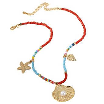 Women's Layered Beaded & Chain Necklace Set