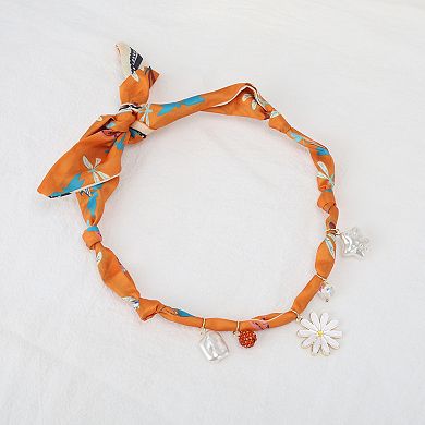 Lightweight Scarf Necklace with Charm Adjustable 1 Pc