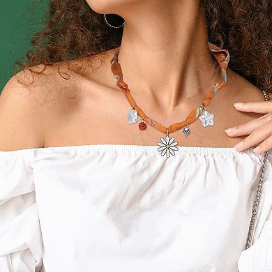 Lightweight Scarf Necklace with Charm Adjustable 1 Pc
