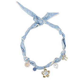 Lightweight Scarf Necklace with Charm Adjustable 1 pc
