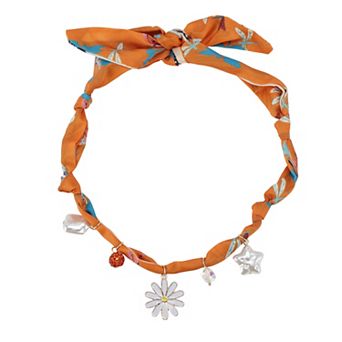 Lightweight Scarf Necklace with Charm Adjustable 1 pc