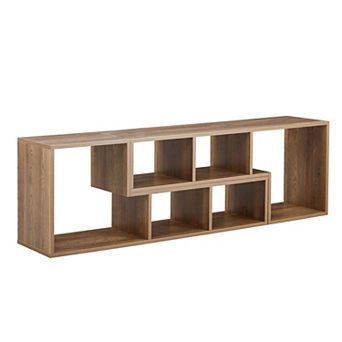 Loheer 2 pc Customizable L Shaped TV Stand and Modern Modular Storage Bookcase