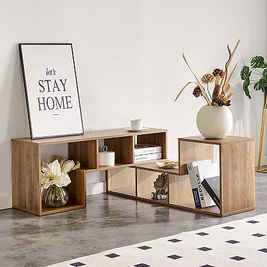 Loheer 2 Piece Customizable L Shaped TV Stand and Modern Modular Storage Bookcase